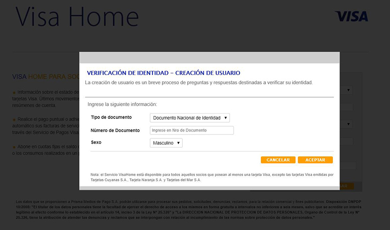 Acceder a Mi Cuenta en Visa Home