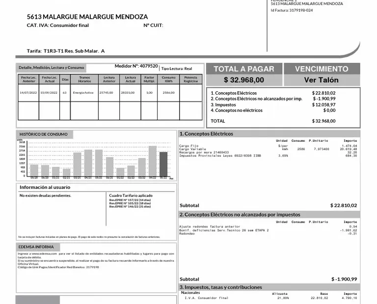 Descargar Factura EDEMSA