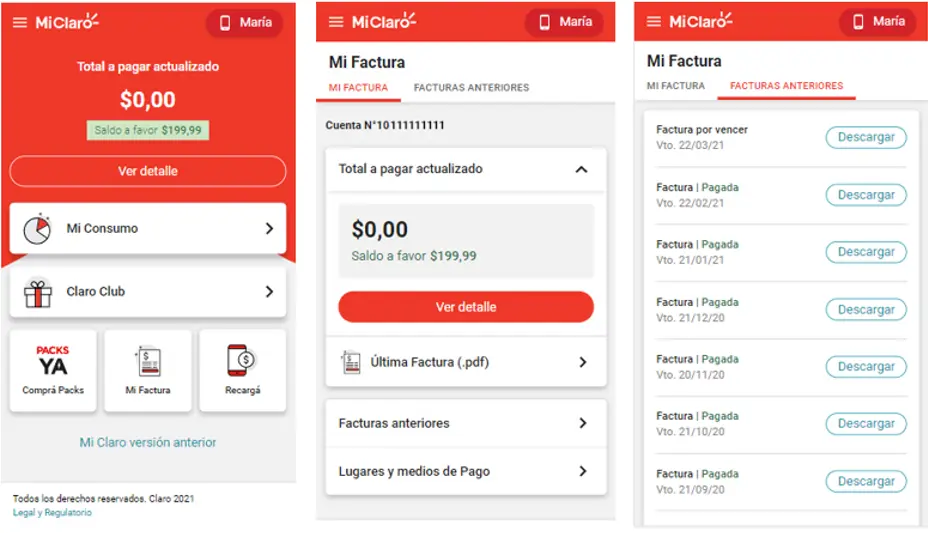 Cómo descargar tu factura claro